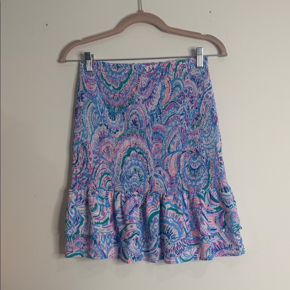 Lilly Pulitzer Blue and Pink Mini Skirt